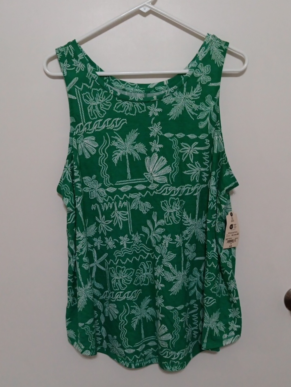 St. John’s Bay Green Tropical Print Tank Top
